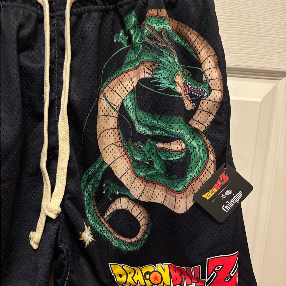 Civil Regime DBZ Shenron & The Rose Men’s Mesh Black Shorts Size Small BNWT - Picture 6 of 14